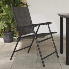Berkfield Folding Garden Chairs 4 pcs Melange Grey Steel and Textilene