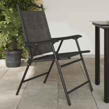 Berkfield Folding Garden Chairs 8 pcs Melange Grey Steel and Textilene
