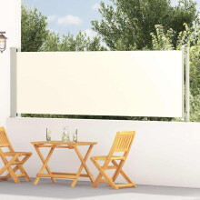 Berkfield Patio Retractable Side Awning 117x600 cm Cream