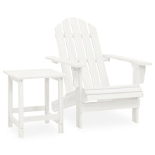 Berkfield Garden Adirondack Chair with Table Solid Fir Wood White