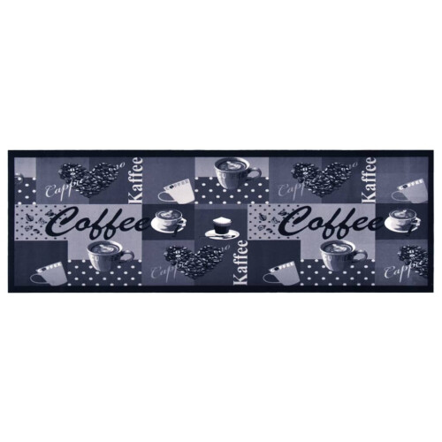 Berkfield Kitchen Carpet Washable Coffee Blue 60x180 cm