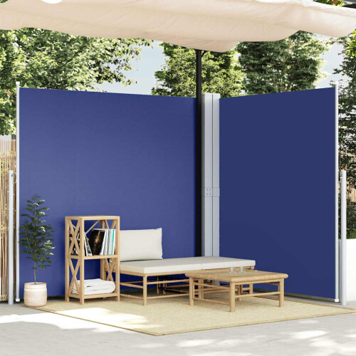 Berkfield Retractable Side Awning Blue 220x600 cm