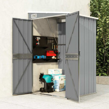 Berkfield Wall-mounted Garden Shed Grey 118x100x178 cm Galvanised Steel