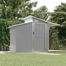 Berkfield Garden Shed Grey 270x130x208.5 cm Galvanised Steel