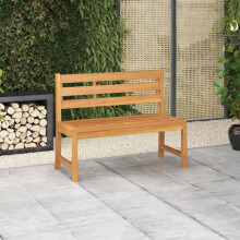 Berkfield Garden Bench 114 cm Solid Teak Wood