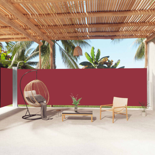 Berkfield Retractable Side Awning Red 180x1000 cm
