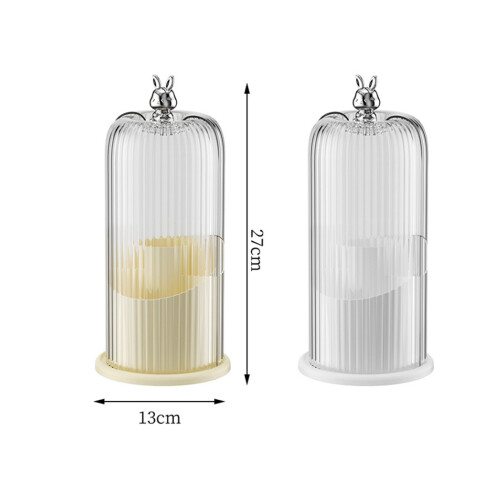 Multi Section Rotating Cosmetic Organizers For-Creamy yellow 2
