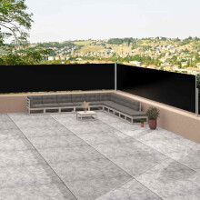 Berkfield Retractable Side Awning Black 117x1200 cm