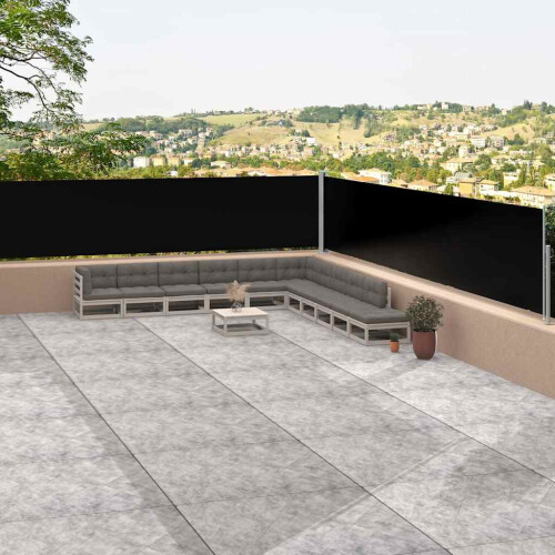 Berkfield Retractable Side Awning Black 117x1200 cm