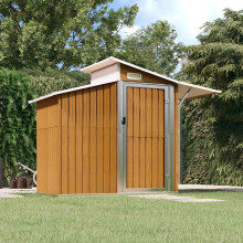 Berkfield Garden Shed Brown 270x130x208.5 cm Galvanised Steel