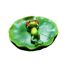 Floating Resins Frogs Statue Detailed-Frog sleeps on lotus