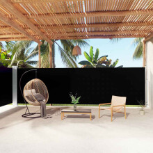 Berkfield Retractable Side Awning Black 180x1000 cm
