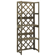 Berkfield Trellis with Shelves Grey 55x30x140 cm Solid Fir Wood
