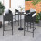 Berkfield Bar Stools 4 pcs with Cushions Black Poly Rattan 1