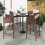 Berkfield Bar Stools 4 pcs with Cushions Brown Poly Rattan 1