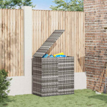 Berkfield Garden Cushion Box PE Rattan 100x49x103.5 cm Grey