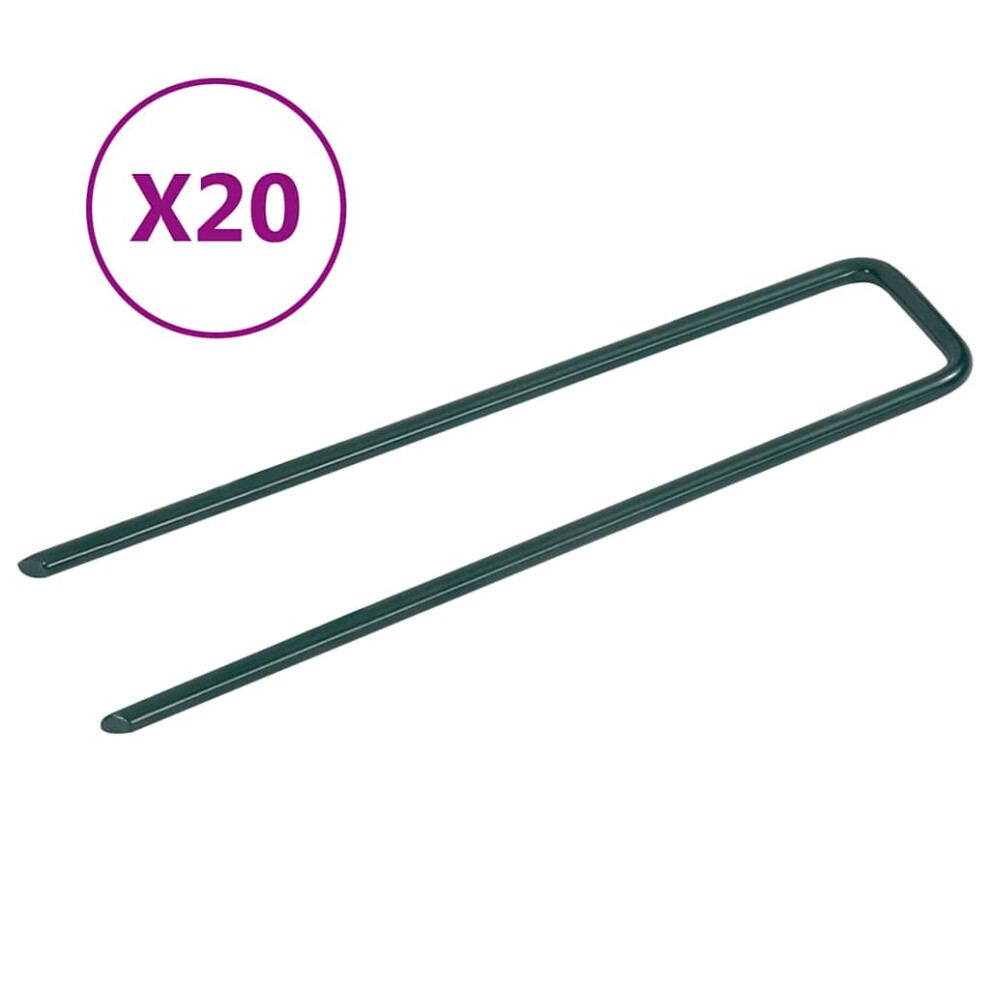 Berkfield Nails For Artificial Grass 20 Pcs U-Shape Iron 488411105864