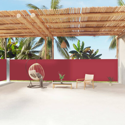 Berkfield Retractable Side Awning Red 160x1200 cm