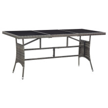 Berkfield Garden Table Grey 170x80x74 cm Poly Rattan