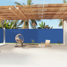 Berkfield Retractable Side Awning Blue 200x1200 cm