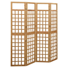 Berkfield 4-Panel Room Divider/Trellis Solid Fir Wood 161x180 cm