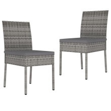 Berkfield Garden Dining Chairs 2 pcs Poly Rattan Grey