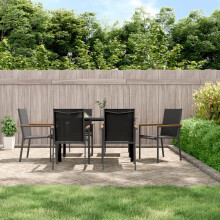 Berkfield Garden Chairs 6 pcs Black 55x61.5x90 cm Textilene and Steel