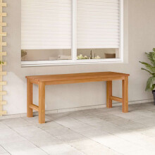 Berkfield Garden Bench 114 cm Solid Teak Wood