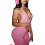 Women's solid pink halter unitard sleeveless 4