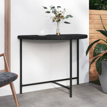 Berkfield Garden Table Black 100x50x75 cm Poly Rattan