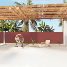 Berkfield Retractable Side Awning Brown 160x1200 cm