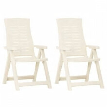 Berkfield Garden Reclining Chairs 2 pcs Plastic White