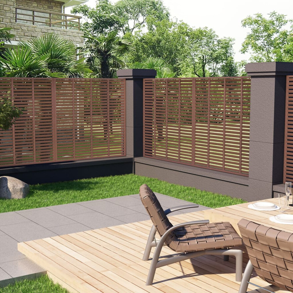 Berkfield Louver Fence Wpc 180X180 Cm Brown 3721946671884