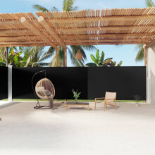 Berkfield Retractable Side Awning Black 200x1200 cm