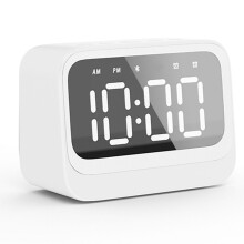Bluetooth-Wecker mit Lautsprecher, zwei Alarme, Weiß
