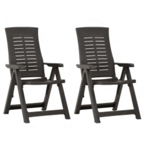 Berkfield Garden Reclining Chairs 2 pcs Plastic Anthracite
