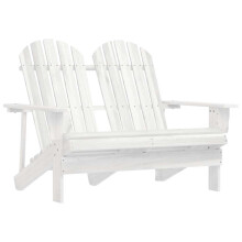 Berkfield 2-Seater Garden Adirondack Chair Solid Fir Wood White
