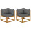 Berkfield Sectional Corner Sofas 2 pcs with Cushions Solid Wood Acacia 1