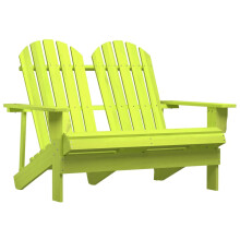 Berkfield 2-Seater Garden Adirondack Chair Solid Fir Wood Green