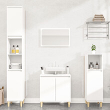 Berkfield 3 Piece Bathroom Furniture Set White Engineered Wood
