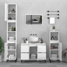 Berkfield 3 Piece Bathroom Furniture Set White Engineered Wood