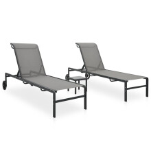 Berkfield Sun Loungers 2 pcs with Table Textilene and Steel