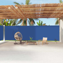 Berkfield Retractable Side Awning Blue 220x1200 cm
