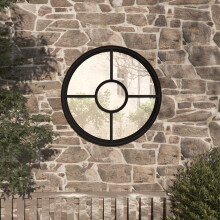 Berkfield Garden Mirror Black 60x4 cm Iron Round for Outdoor Use