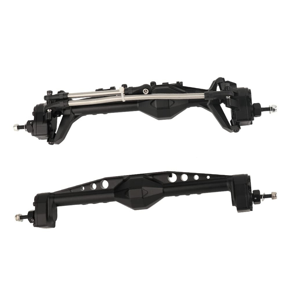 Cnc Metal Front And Rear Axle For Axial Capra 1.9 Rc Crawler, Aluminum Heavy Duty Upgrade Set Black 9045646560021