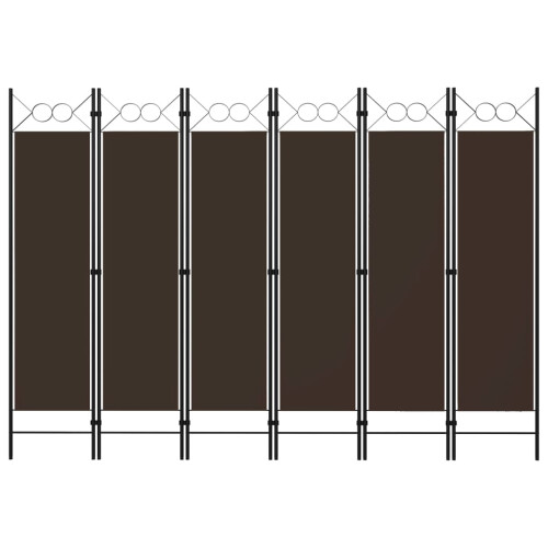 Berkfield 6-Panel Room Divider Brown 240x180 cm