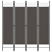 Berkfield 4-Panel Room Divider Anthracite 160x180 cm