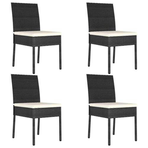 Berkfield Garden Dining Chairs 4 pcs Poly Rattan Black