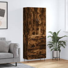 Berkfield Highboard Smoked Oak 69.5x34x180 cm Engineered Wood