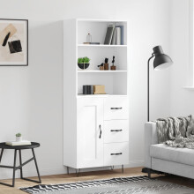 Berkfield Highboard White 69.5x34x180 cm Engineered Wood